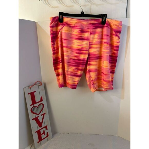 Avia xxl active shorts rn#15741 nwot pink and orange - Picture 2 of 7